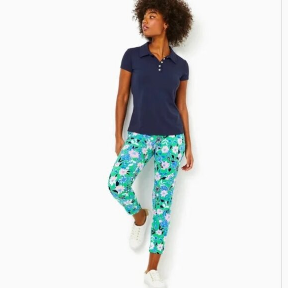 Lilly Pulitzer Corso Pant UPF 50 Spearmint Golf Til U Drop Woven Sz 00 NWT $148 - Picture 2 of 9